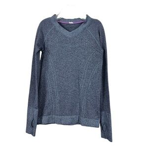 Ivivva Lululemon Gray Long Sleeve V-Neck Thermal Henley